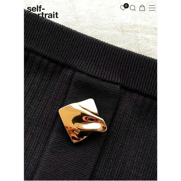 NWT Self-Portrait Black Ribbed Mini Skirt - Picture 4 of 13